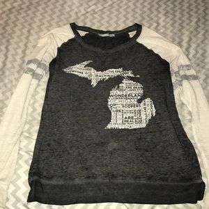 Long sleeve state of Michigan shirt